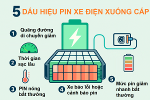 5 DẤU HIỆU PIN XE ĐIỆN XUỐNG CẤP