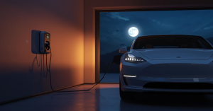 Sạc xe điện qua đêm an toàn bằng bộ sạc tại nhà, giới hạn 80% để bảo vệ pin.