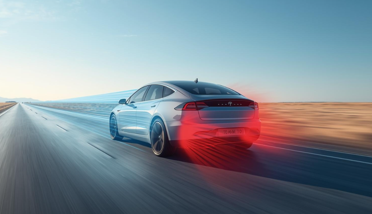 Xe điện chạy tốc độ 70 km/h trên cao tốc, tốc độ tối ưu giúp tiết kiệm pin.