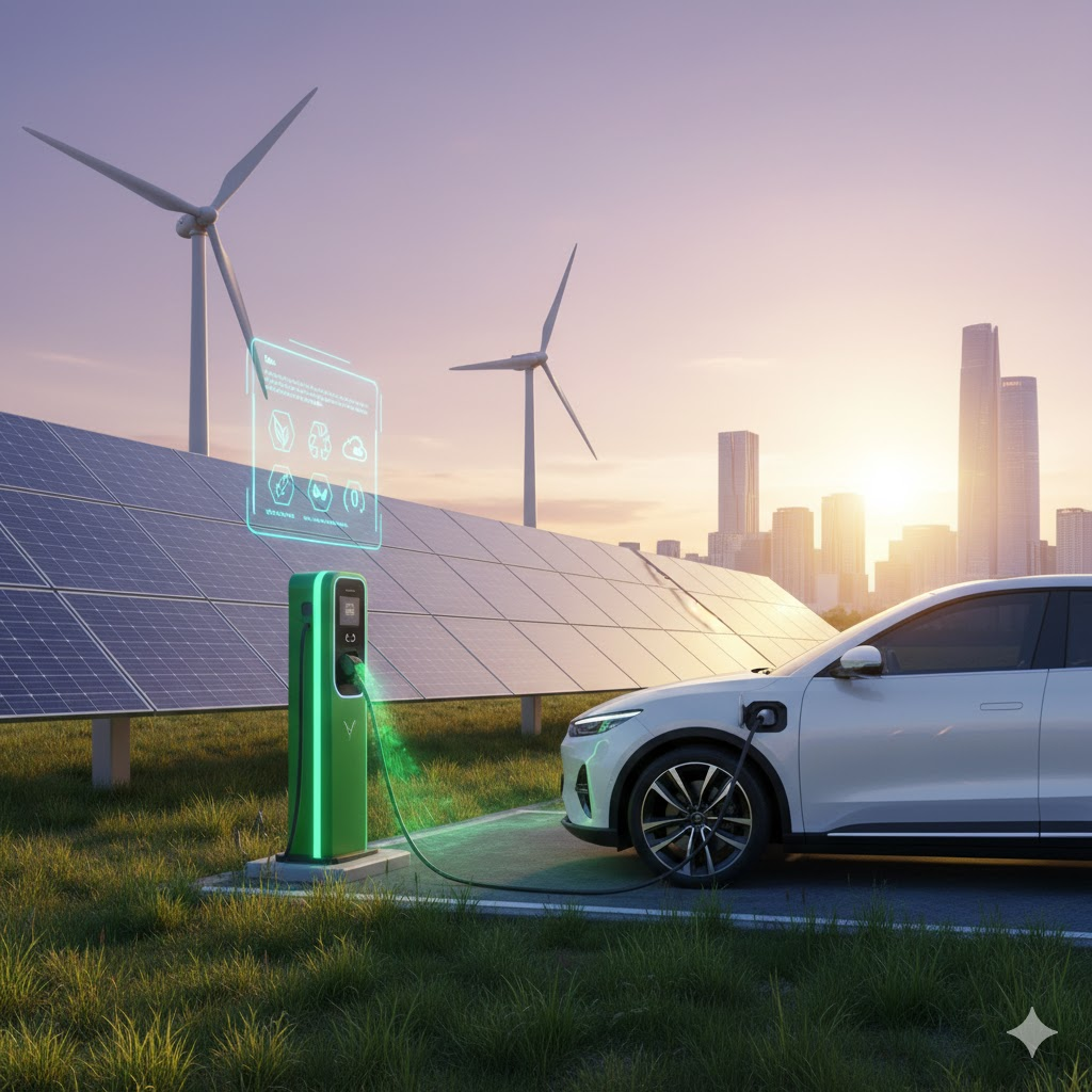 Tac dong moi truong cua xe dien khi sac bang nang luong tai tao