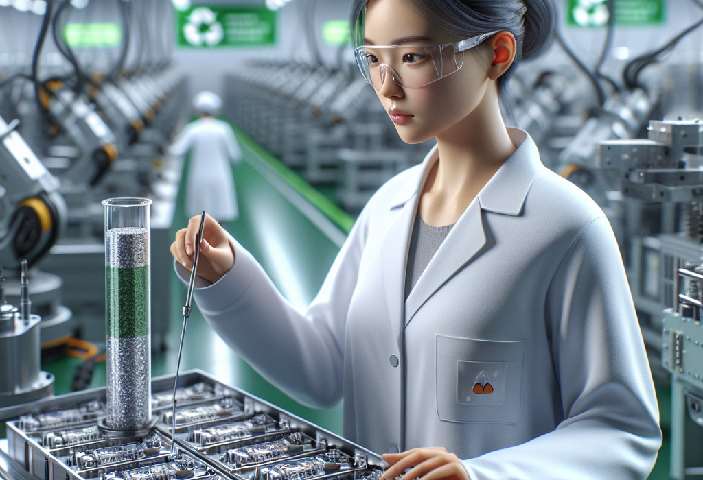 Một khối pin xe điện đang được tháo dỡ trong một nhà máy tái chế hiện đại.