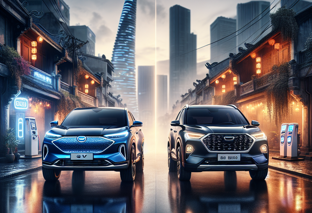 VinFast VF 8 màu trắng và Hyundai Santa Fe màu đen đậu cạnh nhau để so sánh về khấu hao.