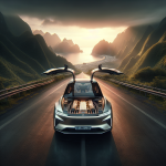 Thanh cân bằng strut bar màu đỏ được lắp đặt trong khoang động cơ của một chiếc xe điện VinFast VF 8.