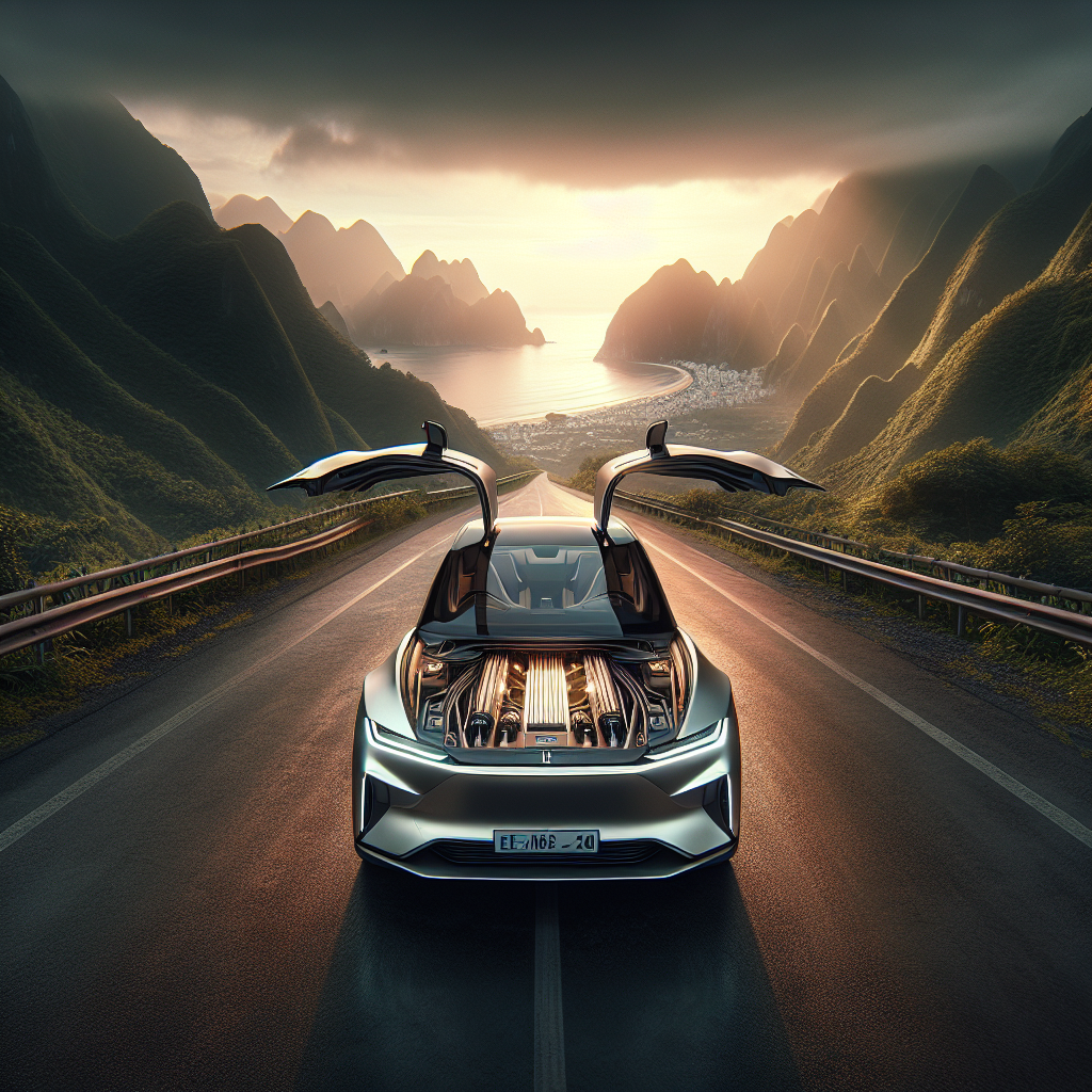 Thanh cân bằng strut bar màu đỏ được lắp đặt trong khoang động cơ của một chiếc xe điện VinFast VF 8.