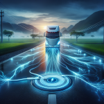 Một chiếc xe tải điện đang chạy trên con đường sạc động tại Thụy Điển.