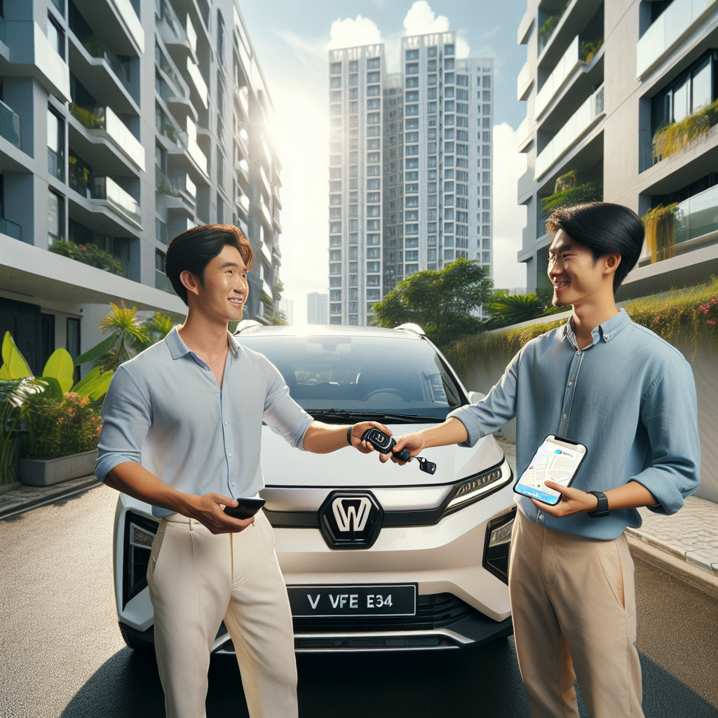 Một chiếc xe điện VinFast VF 8 màu trắng đang được cắm sạc tại trạm sạc công cộng.