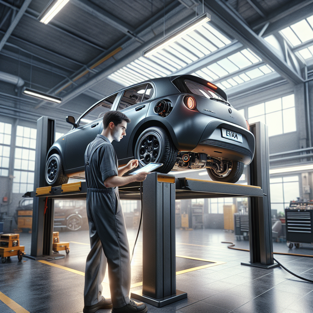 Một chiếc loa AVAS chuyên dụng được lắp ở cản trước của một chiếc xe điện màu trắng.