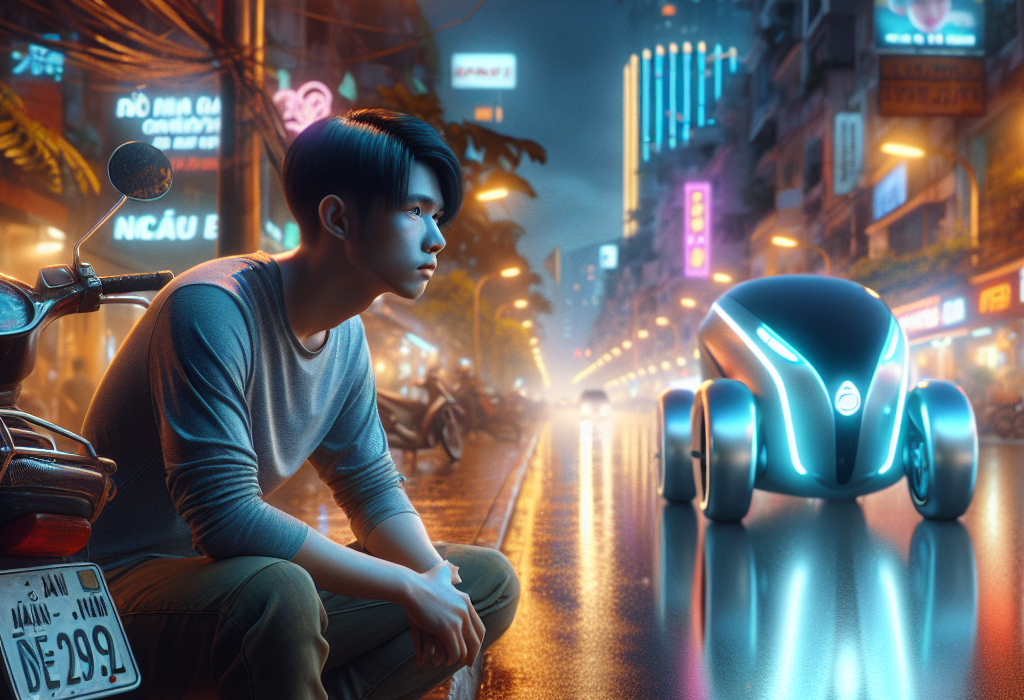 Một chiếc xe điện ý tưởng (concept) với thiết kế tương lai đang được sạc bên cạnh một mẫu xe điện phổ thông hiện tại.