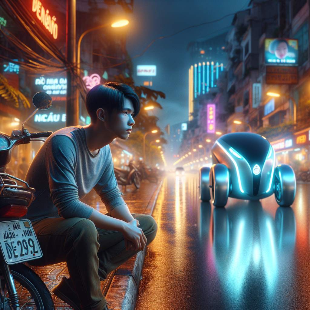 Một chiếc xe điện ý tưởng (concept) với thiết kế tương lai đang được sạc bên cạnh một mẫu xe điện phổ thông hiện tại.