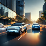 Dàn xe điện BYD gồm Atto 3, Dolphin và Seal đang được trưng bày tại sự kiện lái thử.