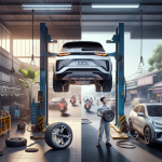 Cận cảnh một chiếc lốp xe điện chuyên dụng đang được lắp vào xe, cho thấy ký hiệu EV trên thành lốp.