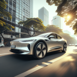 Cận cảnh bề mặt một chiếc lốp xe điện còn mới, các rãnh gai sâu và rõ nét.