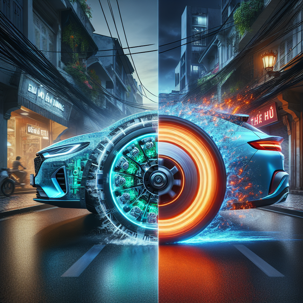 Sơ đồ minh họa nguyên lý phanh tái tạo trên xe điện, cho thấy năng lượng từ bánh xe quay ngược về sạc pin.