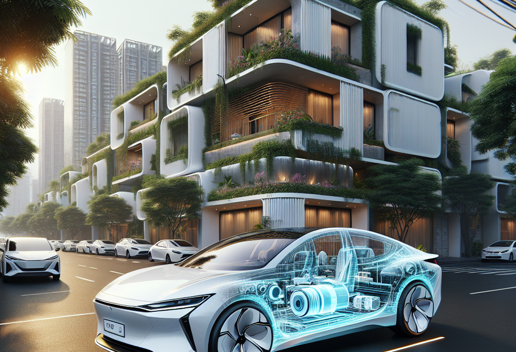 Sơ đồ đơn giản hóa các bộ phận chính của một chiếc xe điện, bao gồm khối pin, động cơ điện và bộ điều khiển.