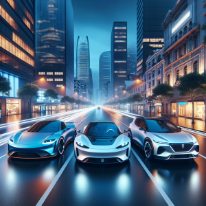 Bộ ba xe điện BYD Atto 3, Dolphin, và Seal màu sắc nổi bật được trưng bày tại sự kiện ra mắt ở Việt Nam.