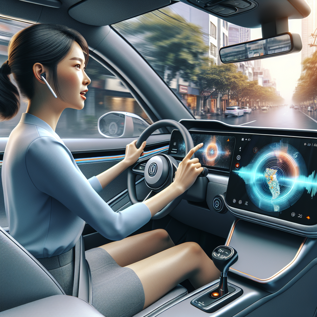 Giao diện trợ lý ảo Vivi trên màn hình trung tâm của xe điện VinFast.