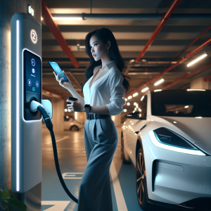 Giao diện ứng dụng E-On của VinFast trên điện thoại, hiển thị bản đồ các trạm sạc điện.