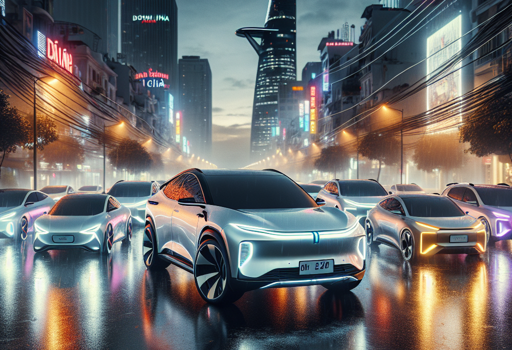 Xe điện VinFast và BYD đỗ cạnh nhau, tượng trưng cho sự cạnh tranh ngày càng gay gắt tại thị trường Việt Nam.