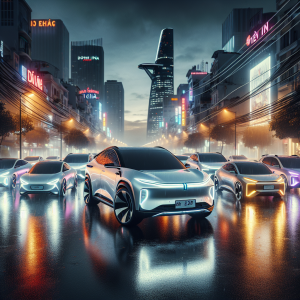 Xe điện VinFast và BYD đỗ cạnh nhau, tượng trưng cho sự cạnh tranh ngày càng gay gắt tại thị trường Việt Nam.