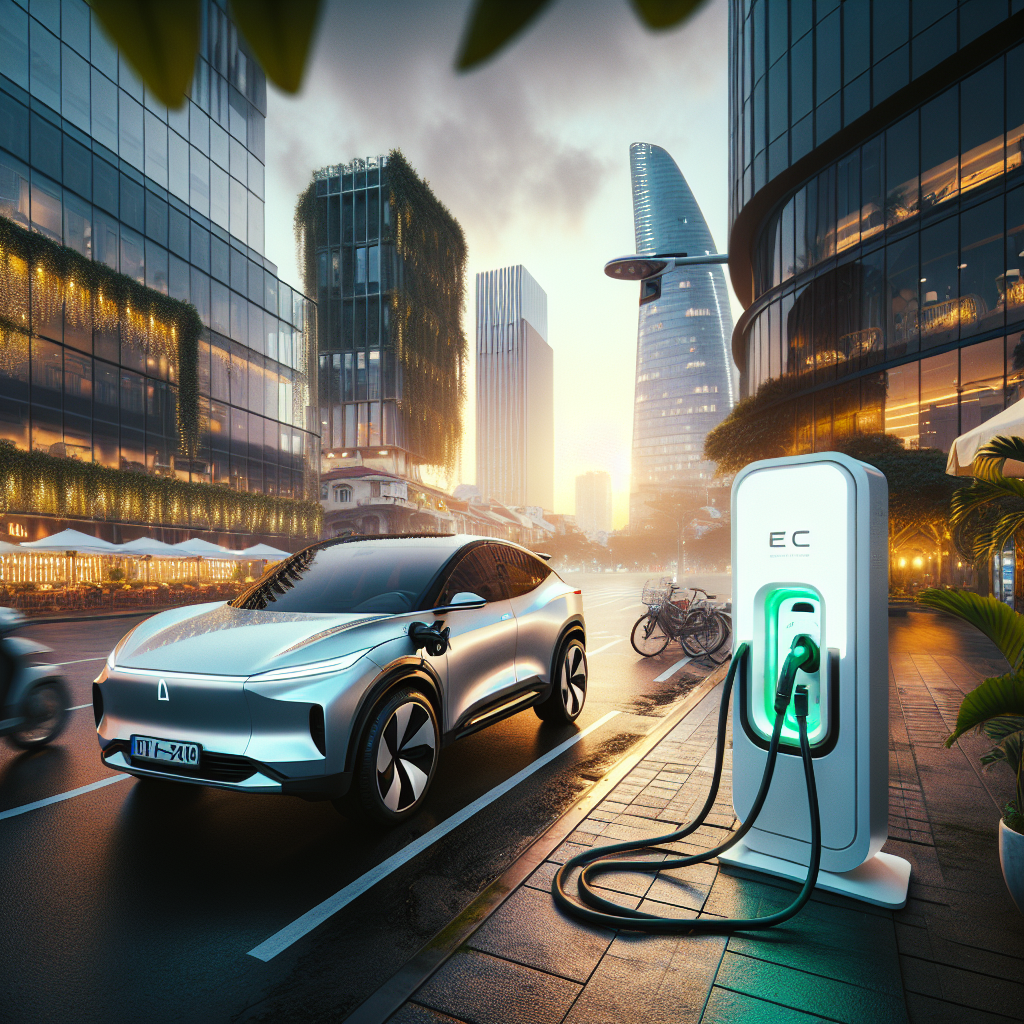 Một trụ sạc nhanh EBOOST bên cạnh chiếc xe điện BYD màu xanh, biểu tượng cho sự hợp tác giữa hai thương hiệu.