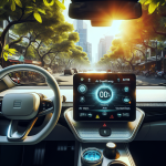 Bảng điều khiển điều hòa trên một chiếc xe điện hiện đại.