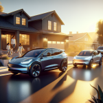 Dàn xe điện VinFast VF 6, VF 7 và VF 8 đang sạc tại một trạm sạc ở California.