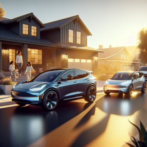 Dàn xe điện VinFast VF 6, VF 7 và VF 8 đang sạc tại một trạm sạc ở California.