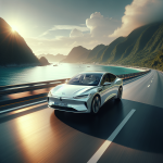 Bảng đồng hồ kỹ thuật số của một chiếc xe điện, hiển thị mức năng lượng và chế độ phanh tái tạo đang được cài đặt ở mức thấp.