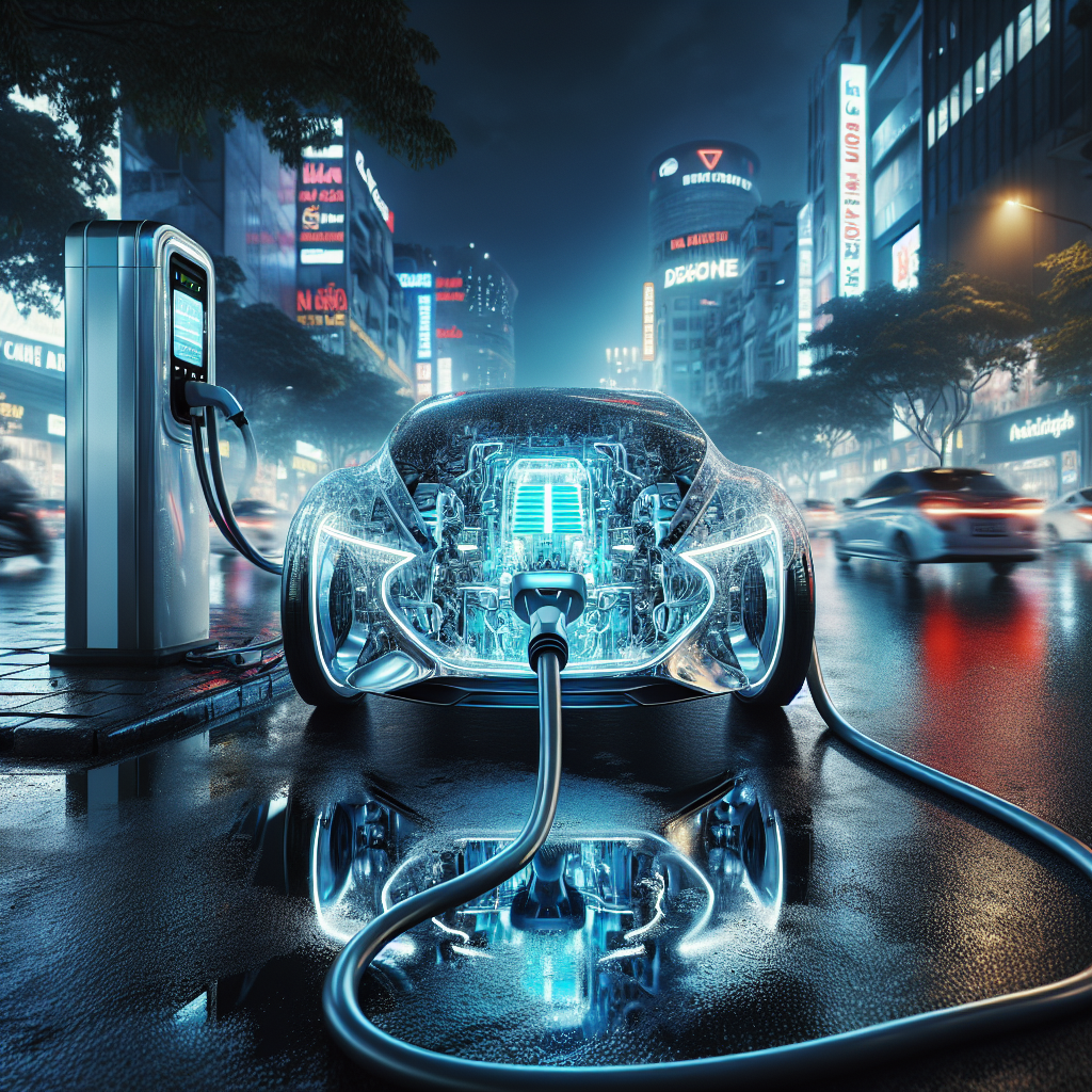 Cận cảnh cấu trúc của một viên pin thể rắn, cho thấy các lớp cực dương, cực âm và chất điện phân rắn.