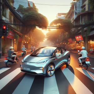 Giao diện màn hình của xe điện VinFast hiển thị đồ họa luồng năng lượng của phanh tái tạo đang sạc vào pin.