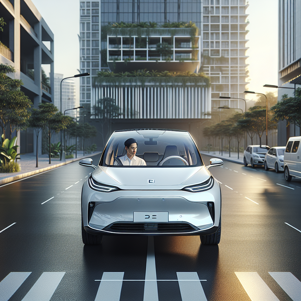 Cận cảnh bàn chân đang nhấn nhẹ vào bàn đạp ga của một chiếc xe điện, minh họa cho chế độ lái một bàn đạp.