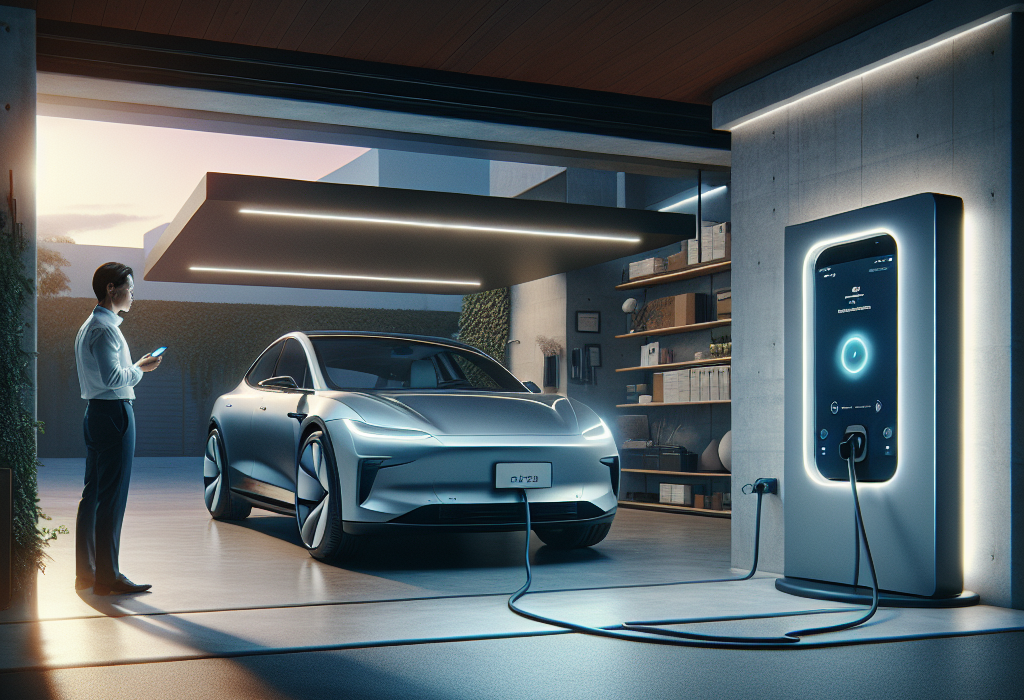 Màn hình trung tâm của một chiếc xe điện đang hiển thị thông báo sẵn sàng cài đặt bản cập nhật phần mềm OTA.