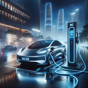 Kia EV6 màu trắng đang sạc nhanh tại trạm sạc công cộng.