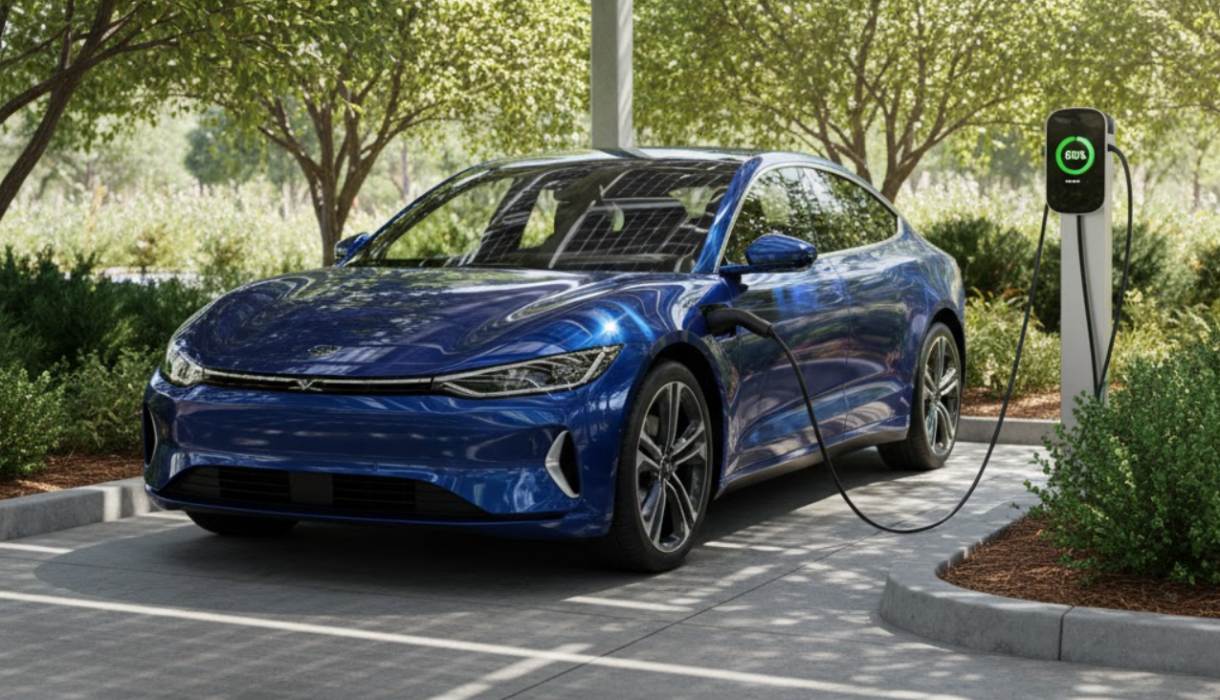 Xe điện đỗ đúng cách trong bóng râm để tiết kiệm pin