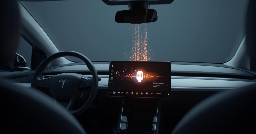 Hình ảnh minh họa trợ lý ảo (Vivi) trên xe điện đang thu thập dữ liệu giọng nói và gửi về máy chủ đám mây.