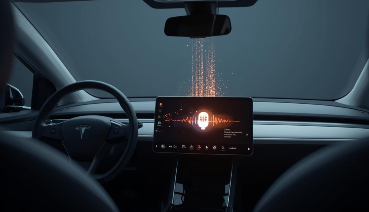 Hình ảnh minh họa trợ lý ảo (Vivi) trên xe điện đang thu thập dữ liệu giọng nói và gửi về máy chủ đám mây.